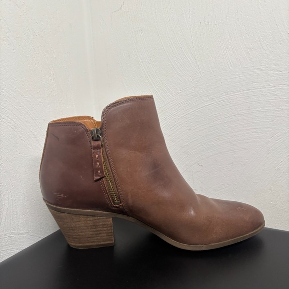 Frye Judith Double Zip Ankle Leather Booties Women's Size 9M Wheat Brown Wetsern - Picture 11 of 11